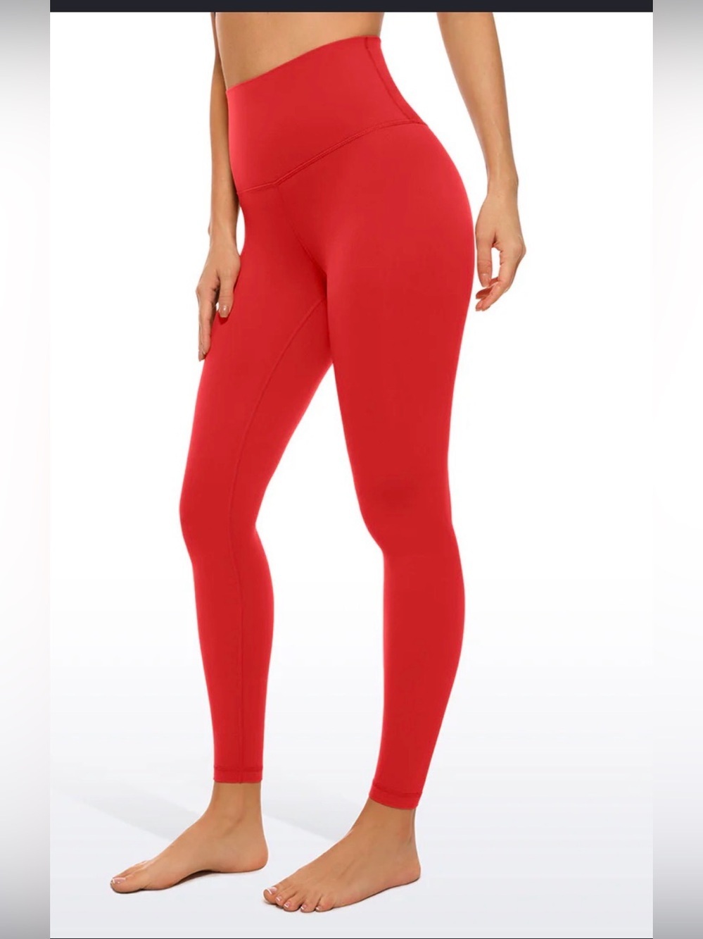 Crz Yoga Red High Waisted Air Feeling Leggings